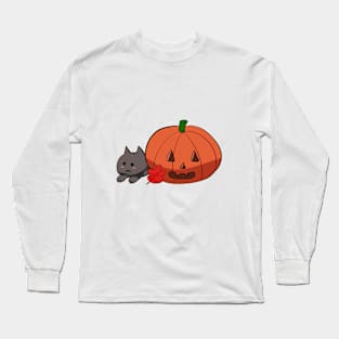 pumpkin cat Long Sleeve T-Shirt